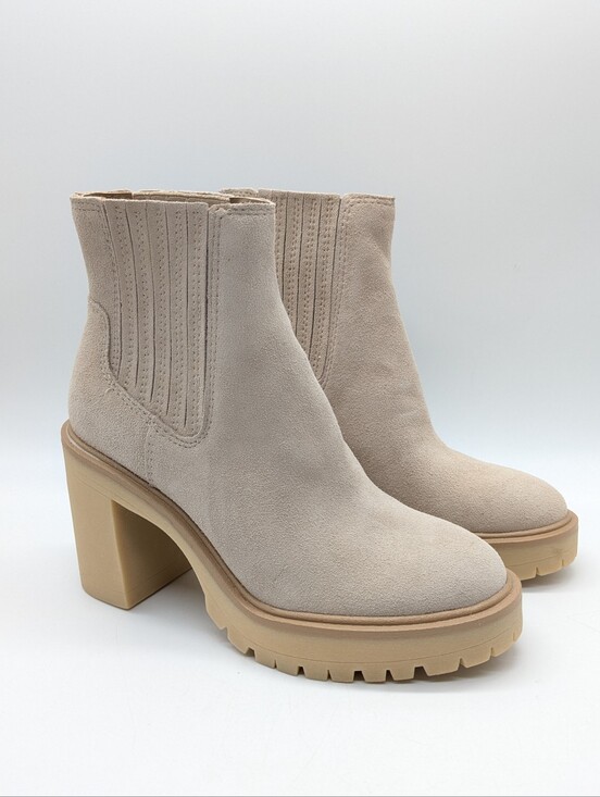 Dolce Vita Shoes - Dolce Vita Caster H2O Cream Suede Heeled Ankle Booties 7